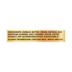 Close-up of Werther's Original sugar-free caramel coffee hard candy, creamy texture and aroma