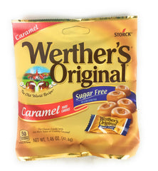 Werther's Original sugar-free caramel candies, candies-closeup, delivers lasting caramel taste for a discreet pick-me-up.