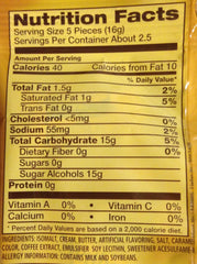 Close-up of Werther's Original sugar-free hard candies highlighting smooth caramel flavor.