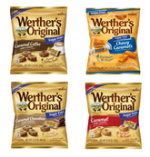 Werther's Original sugar-free variety pack on display, four flavors for convenient, guilt-free indulgence.