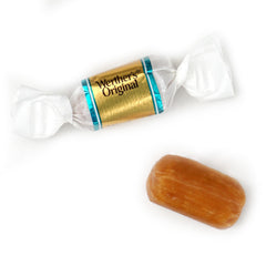 Close-up of Werther's Soft Caramel Original Salted Creme showing creamy texture and balanced salt.