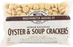 Westminster Bakers Co. New England Oyster Crackers 2-pack packaging for convenient pantry storage.