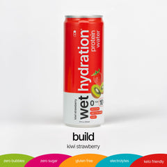 Wet Hydration Kiwi Strawberry glass being poured with clear hydration and electrolytes
