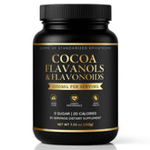 WHDEOW High Flavanol Cocoa Powder front label showing premium vegan formula.