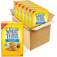 Wheat Thins Hint of Salt packaging shown, ideal for dipping.