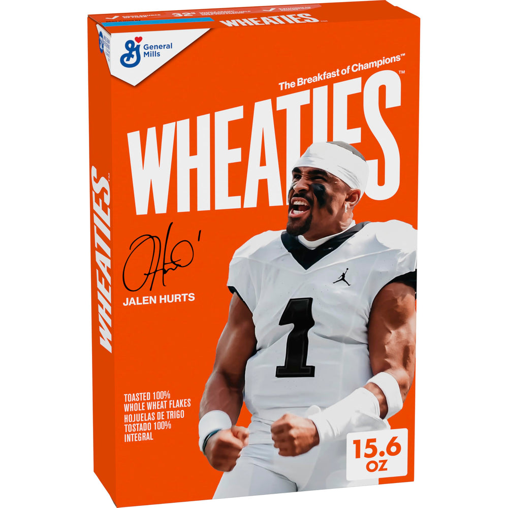 Wheaties box featuring Jalen Hurts, front view for breakfast inspiration