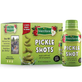 White House Pickle Shots bottle with dill and turmeric for on-the-go hydration.