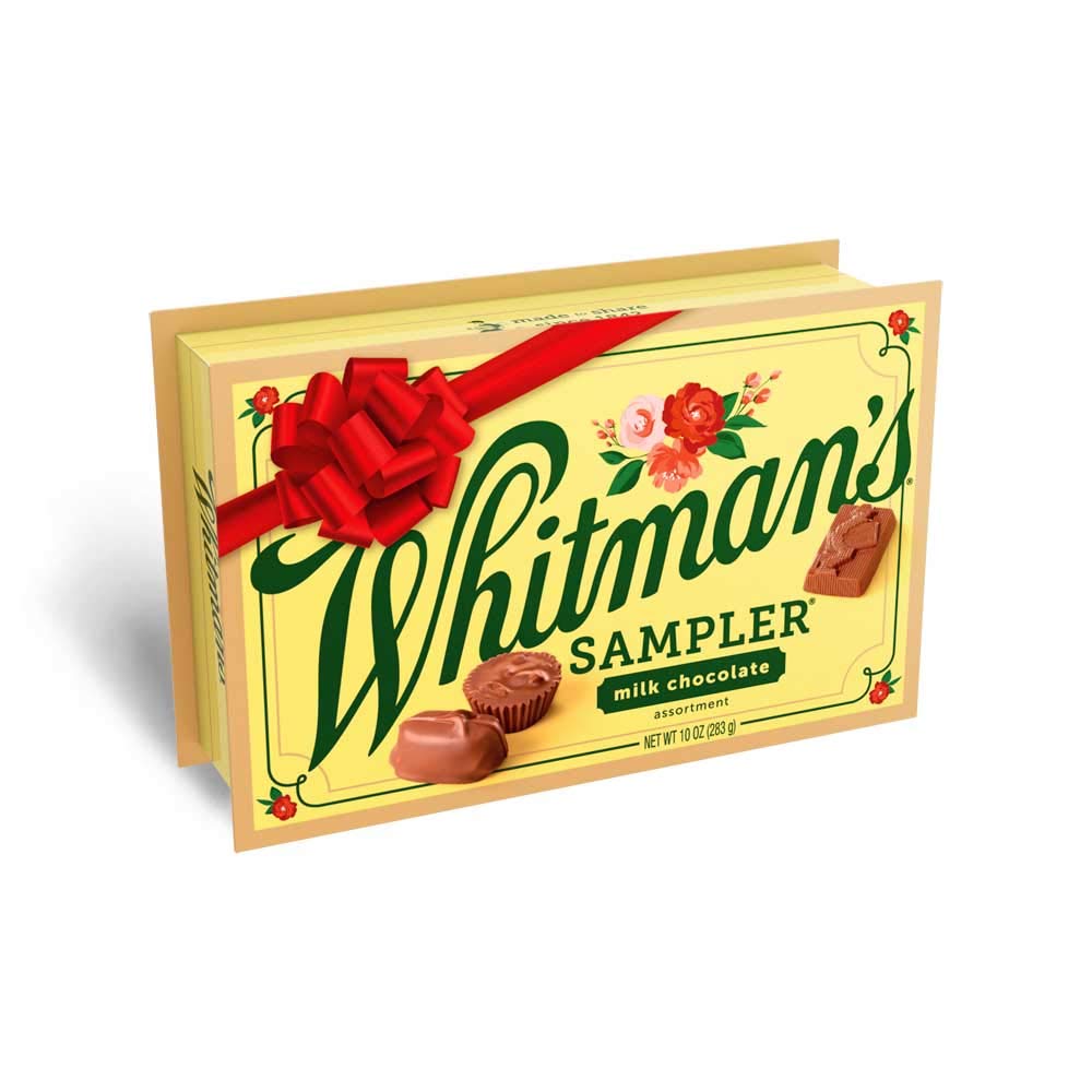 Whitman's Holiday Sampler milk chocolates box, ideal for gifting and sharing during the holidays.