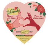 Whitman's Valentines heart box cover — elegant gift presentation for sharing love.