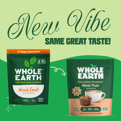 Pouring shot of Whole Earth Monk Fruit dissolving in coffee