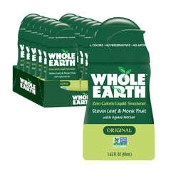 Whole Earth Original bottle front, zero-calorie natural sweetener for beverages.