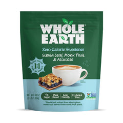 Whole Earth Zero Calorie Sweetener pouch, ideal for sugar-free recipes and daily use.
