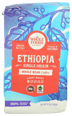Whole Foods Market Ethiopia coffee beans showcase single-origin purity for rich aroma