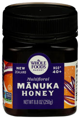Whole Foods Market Multifloral Manuka honey pour, rich flavor for tea and toast