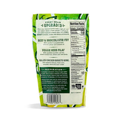 Chickpeas and green peas closeup from Whole Foods Market Organic Chickpea & Green Pea Rice Alternative, plant-based protein.