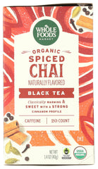 Whole Foods Market Organic Spiced Chai Tea Bags 20-count for a cozy afternoon