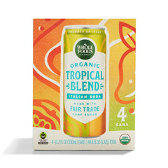 Whole Foods Market Organic Tropical Blend Italian Soda bottle with a refreshing tropical pour.