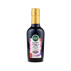 Whole Foods Market savory fig condiment bottle label highlights premium balsamic base for versatile finishing.