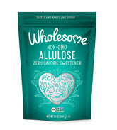 Wholesome Allulose sweetener bottle pour shows zero-calorie sweetness for everyday use.