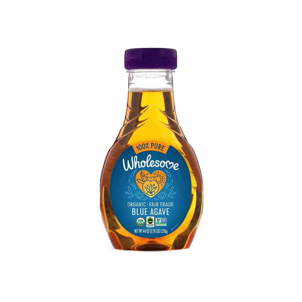 Wholesome Blue Agave Nectar bottle ready for cocktails, baking, and topping treats.
