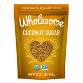Wholesome Coconut Sugar bottle—natural, versatile sweetener for baking and beverages.