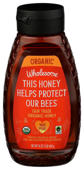 Wholesome honey bottle view ideal for tea and toast.