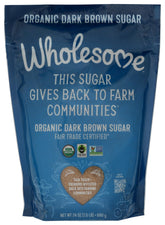 Wholesome Organic Dark Brown Sugar 24oz packaging, ideal for everyday baking.