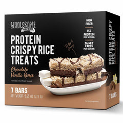 Wholesome Provisions protein crispy rice treats pack front for portable snack
