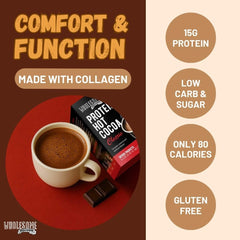 Wholesome Provisions Protein Hot Chocolate single-serve sachet close-up
