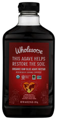 Wholesome Raw Blue Agave bottle front view showing natural sweetness in drinks