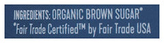 Wholesome Sweeteners fair trade label closeup highlighting ethical sourcing.