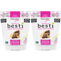 Wholesome Yum Besti monk fruit sweetener bag front shows zero calories and keto-friendly branding.