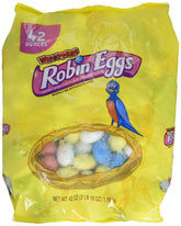 Whoppers Robin Eggs Candy bag shows colorful speckled shells for festive Easter snacking.