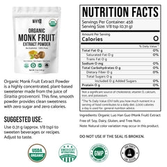 WHYZ monk fruit extract pour-scoop image showing easy measurement for sugar-free recipes.