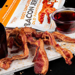 Wicked Cutz Bacon Jerky Smoked BBQ with bold flavor and protein