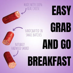 Wicked Cutz breakfast sticks reveal the egg-cheese center inside a gluten-free format.