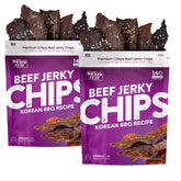 Wicked Cutz Korean BBQ Beef Jerky Chips bag with a protein-packed crunch for on-the-go.