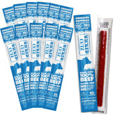 Wicked Cutz Original Peppered Beef Sticks close-up showing juicy texture for on-the-go protein