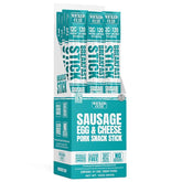 Wicked Cutz Sausage Egg & Cheese Stick pack—portable high-protein breakfast.