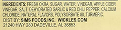 Close-up of Wickles Okra Wicked sliced okra showing texture