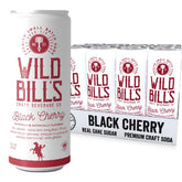Wild Bill's Black Cherry Soda bottle highlights pure cane sugar flavor