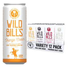Wild Bill's four-flavor variety pack can, vibrant labels for sharing at gatherings