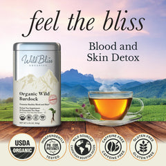 Wild Bliss Burdock Root dried roots prepared for a fresh infusion.