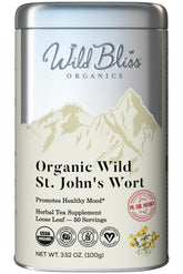 Wild Bliss St John's Wort Tea loose-leaf close-up for mood balance