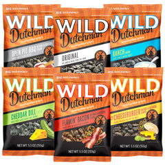 Wild Dutchman Original Salted sunflower seeds in a resealable bag for fresh, on-the-go snacking.