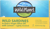 Wild Planet sardines in oil and lemon packaging showing premium sustainability and convenience