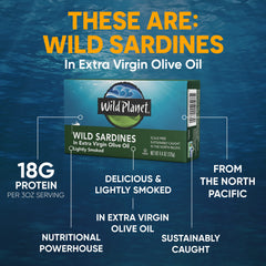 Wild Planet sardines pull-tab can for quick, mess-free access