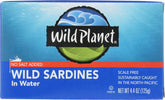 Wild Planet Sardines Wild Water Ns can-front view, premium pantry staple.