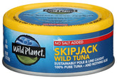 Wild Planet Skipjack Light Tuna front label with premium ingredients for quick meals