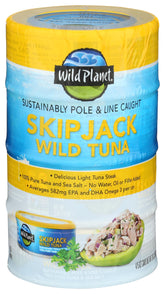 Wild Planet Skipjack Tuna 4-pack label for pantry-ready protein